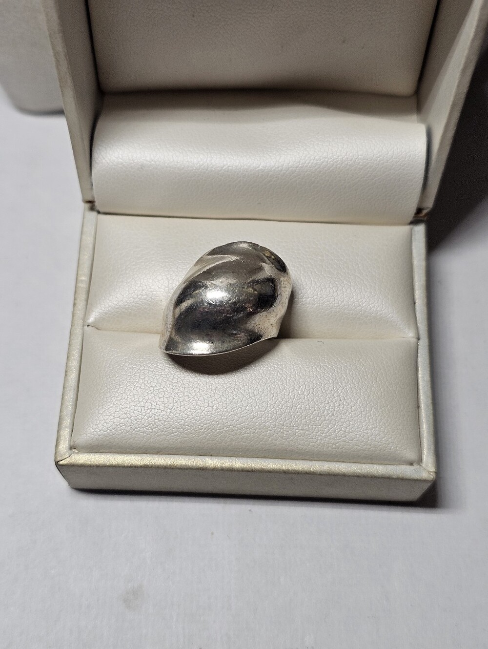 Sterling Silver 925 Dome Offset Statement Ring 4¾